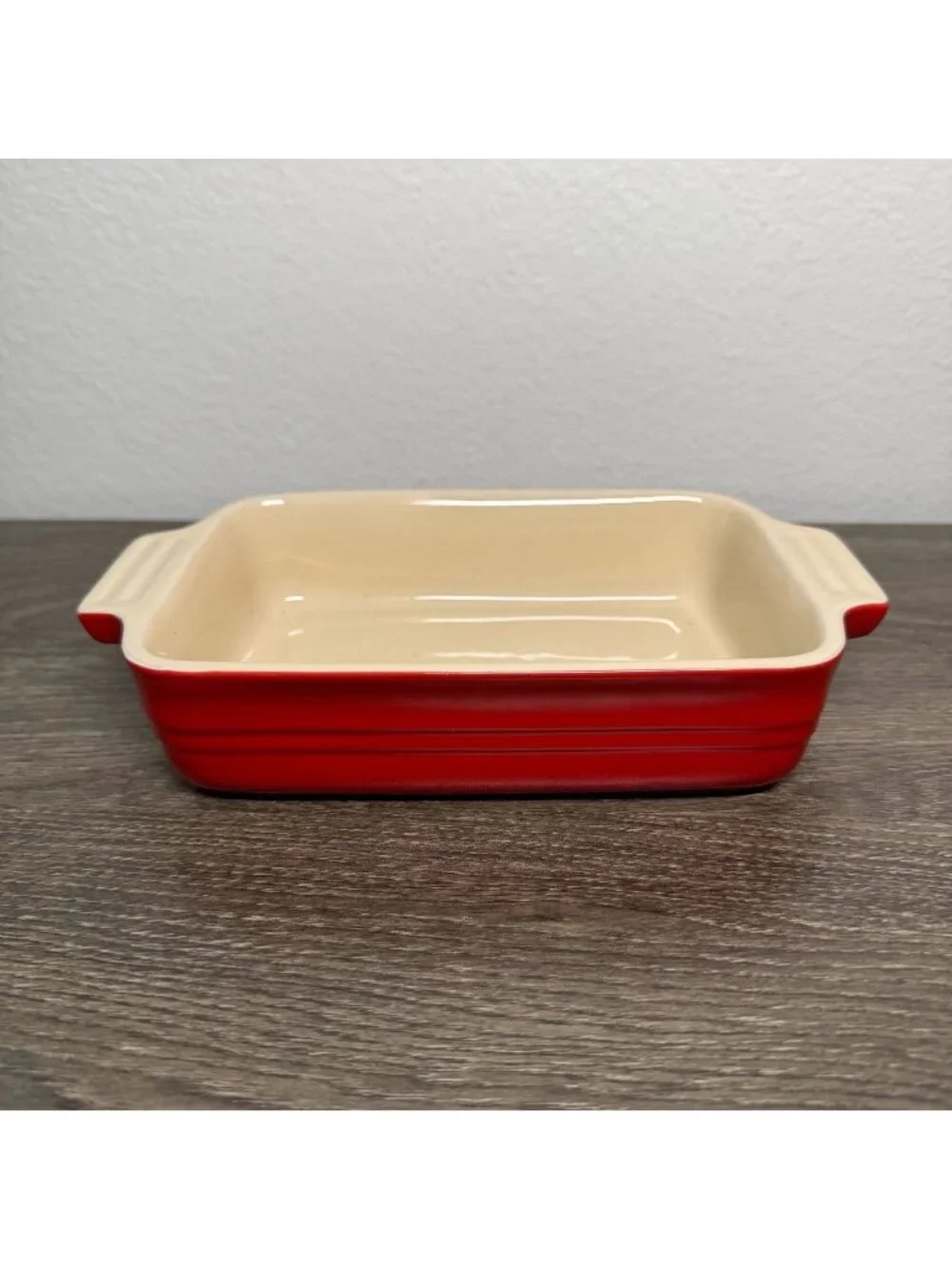 Le Creuset Stoneware Rectangle Baking Casserole Dish Pan Red Small 7x5